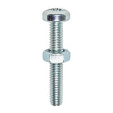 This is an image of Timco - Machine Screws - PZ - Pan & Hex Nuts - Zinc M6 x 16mm - (15 PCS TIMpac) 6016PPMHNP
