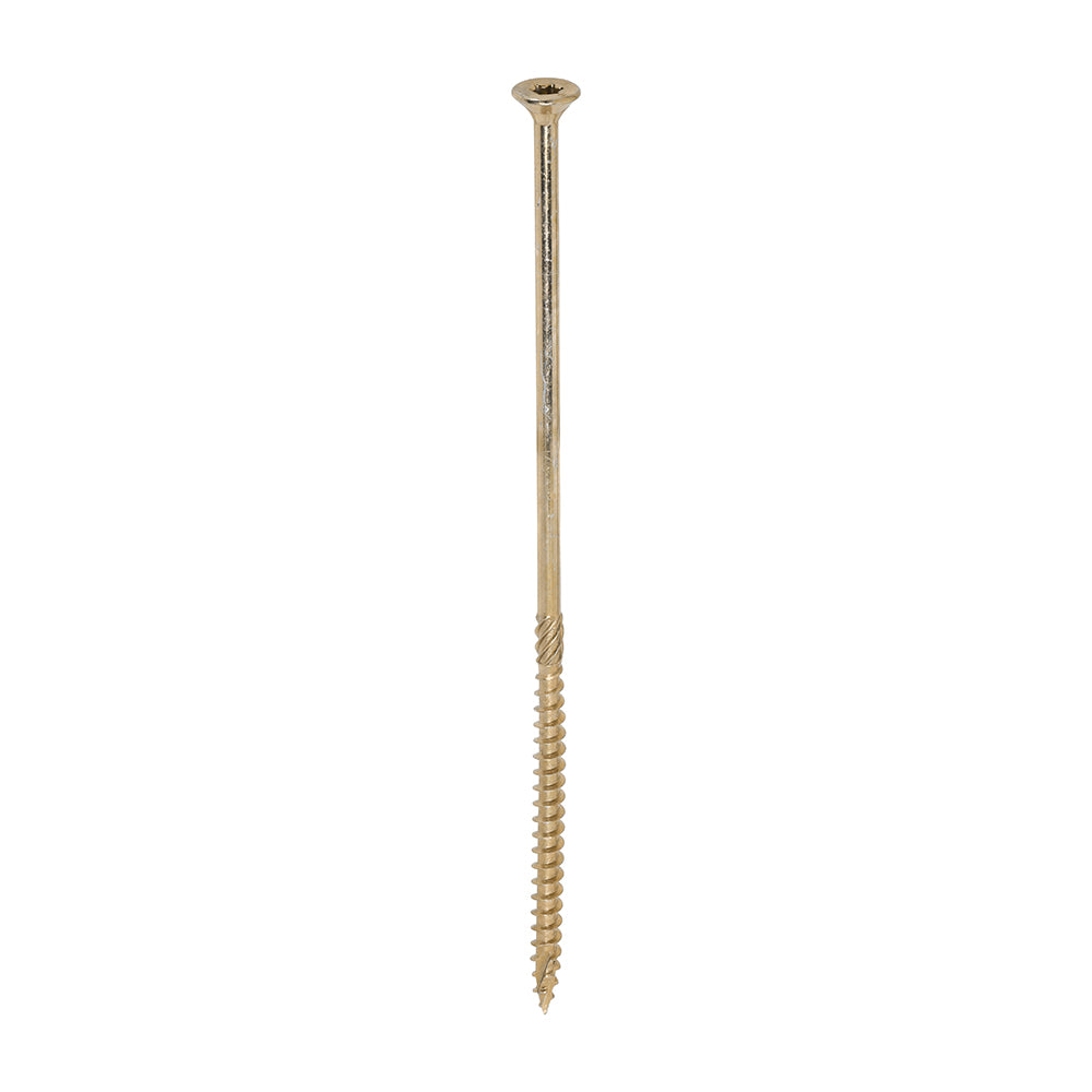 This is an image of Timco - C2 Clamp-Fix Screws - TX - Double Countersunk with Ribs - Twin-Cut - Yellow 6.0 x 180mm - (100 PCS Box) 60180C2C