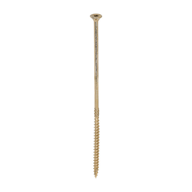 This is an image of Timco - C2 Clamp-Fix Screws - TX - Double Countersunk with Ribs - Twin-Cut - Yellow 6.0 x 180mm - (100 PCS Box) 60180C2C