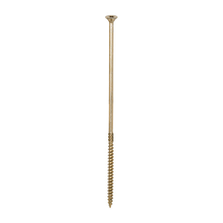 This is an image of Timco - C2 Clamp-Fix Screws - TX - Double Countersunk with Ribs - Twin-Cut - Yellow 6.0 x 200mm - (100 PCS Box) 60200C2C