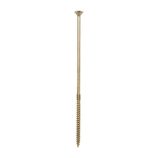 This is an image of Timco - C2 Clamp-Fix Screws - TX - Double Countersunk with Ribs - Twin-Cut - Yellow 6.0 x 200mm - (100 PCS Box) 60200C2C