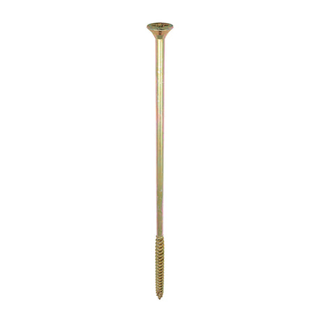 This is an image of Timco - C2 Strong-Fix Screws - PZ - Double Countersunk - Twin-Cut - Yellow 6.0 x 200mm - (100 PCS Box) 60200C2