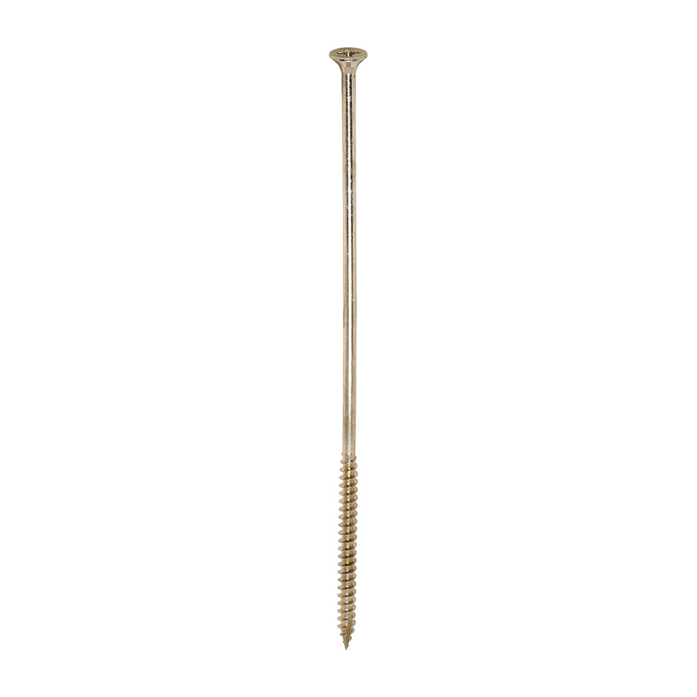 This is an image of Timco - Classic Multi-Purpose Screws - PZ - Double Countersunk - Yellow 6.0 x 200mm - (100 PCS Box) 60200CLAF