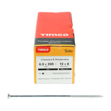 This is an image of Timco - Solo Chipboard & Woodscrews - PZ - Double Countersunk - Zinc 6.0 x 200mm - (100 PCS Box) 60200SOLOZ