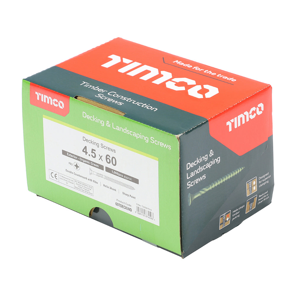 This is an image of Timco - TIMCO Decking Industry Pack 4.5 x 60mm - (1000 PCS Box) 60TDECKIND