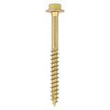 This is an image of Timco - Solo Coach Screws - Hex Flange - Yellow 6.0 x 100mm - (8 PCS TIMpac) 6100SCSYP