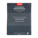 This is an image of Timco - 5 Lever British Standard Deadlock - Electro Brass 78 case / 57 backset (1 Each Box) 675157