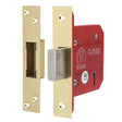 This is an image of Timco - 5 Lever British Standard CE Deadlock - Electro Brass 78 case / 57 backset (1 Each Box) 675725