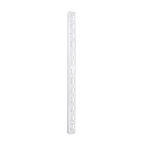 This is an image of Timco - Twin Slot Upright - White 1980mm (10 Pieces Box) 712111