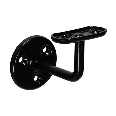 This is an image of Timco - Steel Handrail Brackets - Black 63mm (2 Pieces TIMbag) 712146P