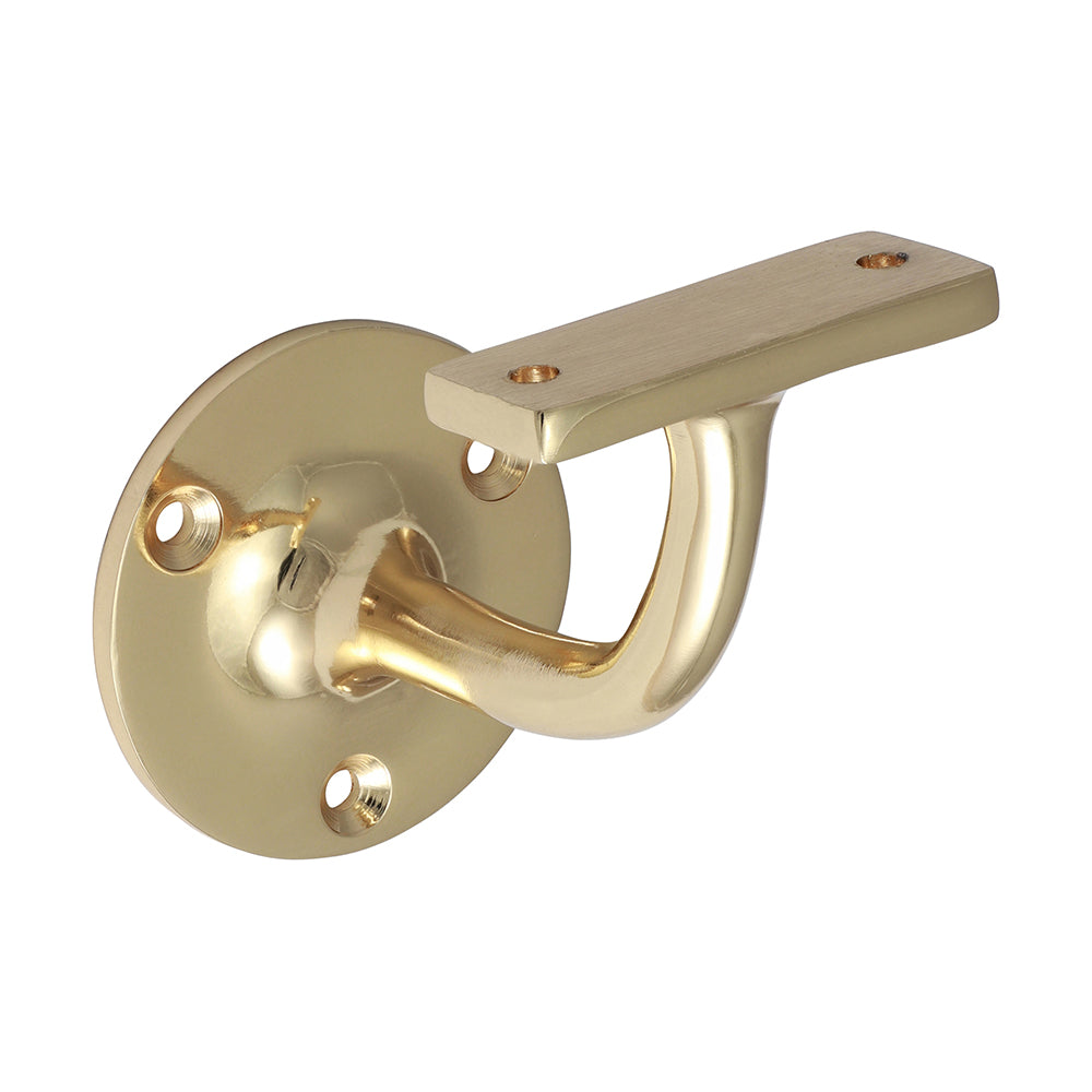 This is an image of Timco - Handrail Bracket - Electro Brass 64mm (1 Each TIMbag) 712964P