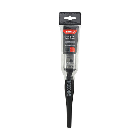 This is an image of Timco - Contractors Paint Brush 1" (1 Each Plastic Header) 720074