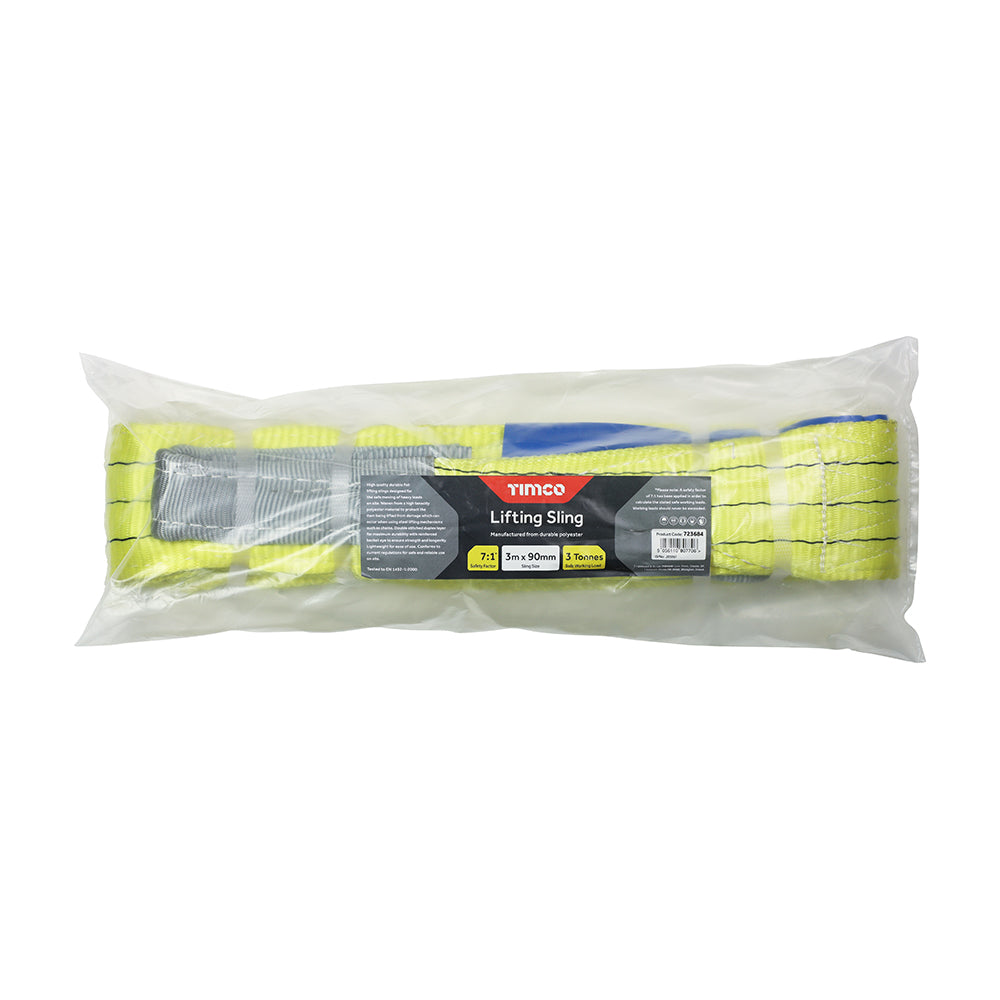 This is an image of Timco - Lifting Sling 3000kg / 3 Tonnes 3m x 90mm (1 Each Bag) 723684