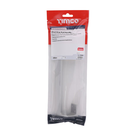 This is an image of Timco - Oval Grip Pull Handle - Satin Anodised Aluminium 228mm (1 Each TIMbag) 725084