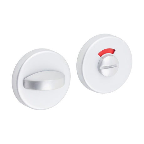 This is an image of Timco - Contractors Bathroom Thumb Turn & Release On Rose Set - Satin Anodised Aluminium 54mm (1 Pairs TIMpac) 725105