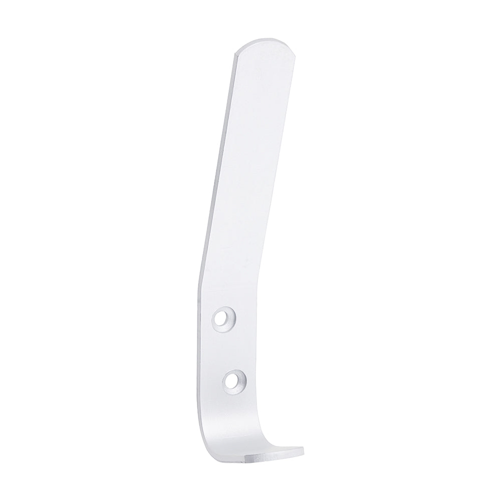 This is an image of Timco - Hat & Coat Hooks - Satin Anodised Aluminium 125 x 19 (2 Pieces Bag) 725144BX