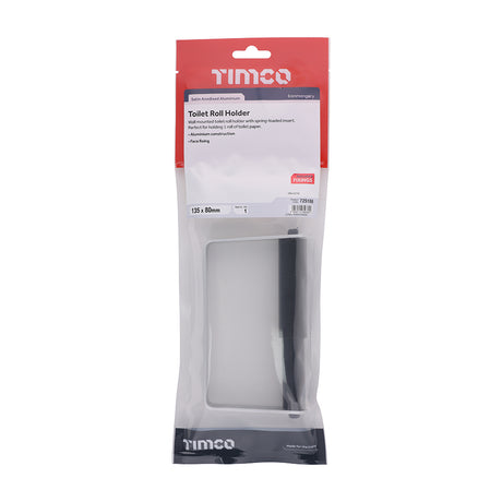 This is an image of Timco - Toilet Roll Holder - Satin Anodised Aluminium 135 x 80 (1 Each TIMbag) 725186