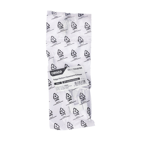 This is an image of Timco - Wedge Pattern Casement Fastener - Satin Anodised Aluminium 100mm (1 Each Bag) 725187BX