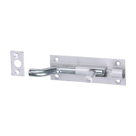 This is an image of Timco - Necked Barrel Bolt - Satin Anodised Aluminium 75 x 25 (1 Each TIMpac) 725224