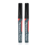 This is an image of Timco - Builders Permanent Markers - Chisel Tip - Black Chisel Tip (2 Pieces Blister Pack) 736222