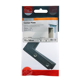This is an image of Timco - Corner Plates - Zinc 75 x 75 x 16 (4 Pieces TIMpac) 75CPLP