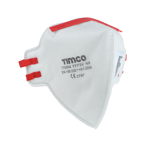 This is an image of Timco - FFP3 Fold Flat Masks with Valve One Size (3 Pieces Bag) 770008