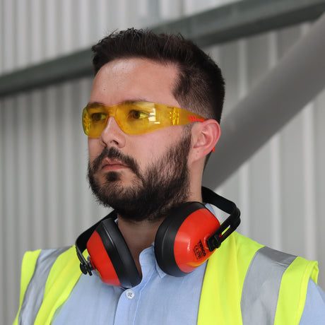 This is an image of Timco - Comfort Safety Glasses - Amber One Size (1 Each Bag) 770010