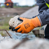 This is an image of Timco - Aqua Thermal Grip Glove - Sandy Latex Coated Polyester Large (1 Pairs Backing Card) 770204