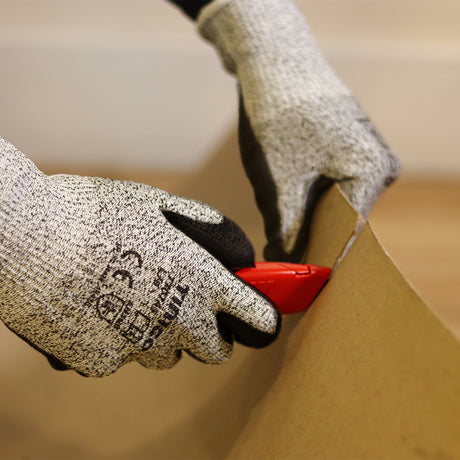 This is an image of Timco - High Cut Gloves - PU Coated HPPE Fibre with Glass Fibre X Large (1 Pairs Backing Card) 770228