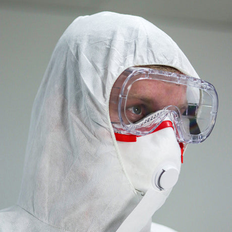 This is an image of Timco - Cat III Type 5/6 Coverall - High Risk Protection - White Large (1 Each Bag) 770633