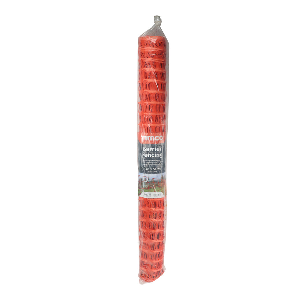 This is an image of Timco - Barrier Fencing - Orange 1m x 50m (1 Each Bag) 775248