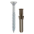 This is an image of Timco - Brown Premium Plastic Plugs with Screws 42mm - (400 PCS Tub) 778254