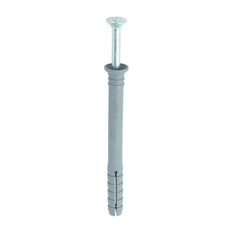 This is an image of Timco - Nylon Hammer Fixing - PZ - Zinc 8.0 x 80mm - (100 PCS Box) 80080HF