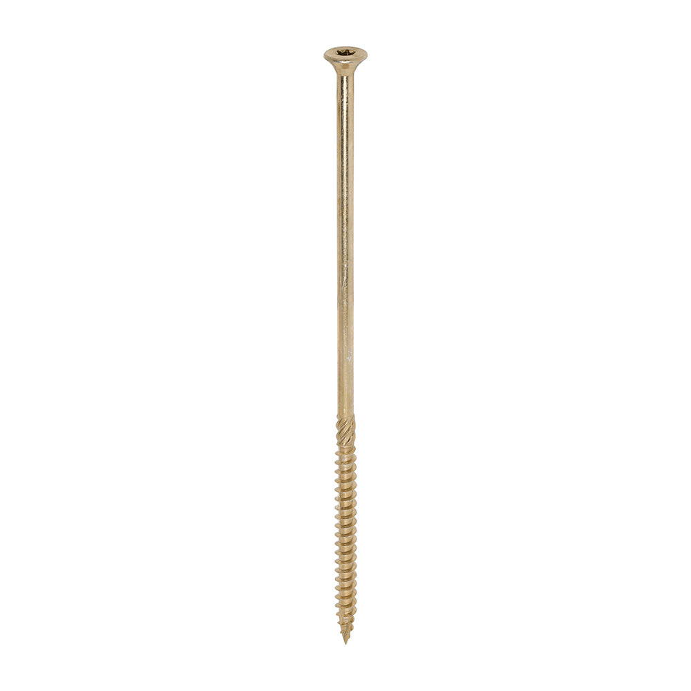 This is an image of Timco - C2 Clamp-Fix Screws - TX - Double Countersunk with Ribs - Twin-Cut - Yellow 8.0 x 225mm - (50 PCS Box) 80225C2C