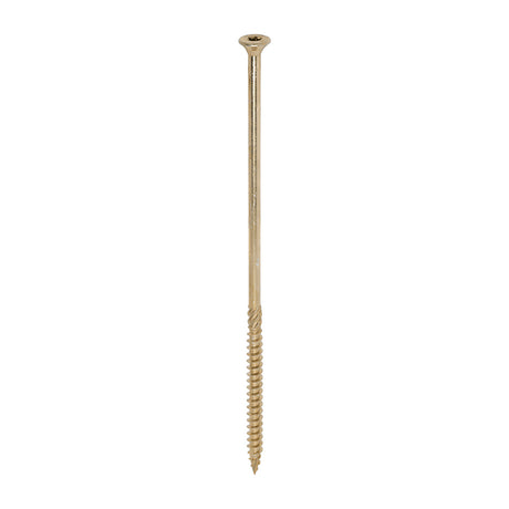 This is an image of Timco - C2 Clamp-Fix Screws - TX - Double Countersunk with Ribs - Twin-Cut - Yellow 8.0 x 225mm - (50 PCS Box) 80225C2C