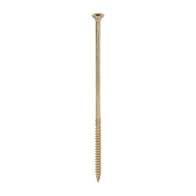 This is an image of Timco - C2 Clamp-Fix Screws - TX - Double Countersunk with Ribs - Twin-Cut - Yellow 8.0 x 225mm - (50 PCS Box) 80225C2C
