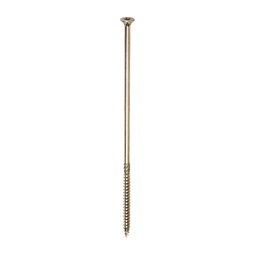 This is an image of Timco - C2 Clamp-Fix Screws - TX - Double Countersunk with Ribs - Twin-Cut - Yellow 8.0 x 250mm - (50 PCS Box) 80250C2C