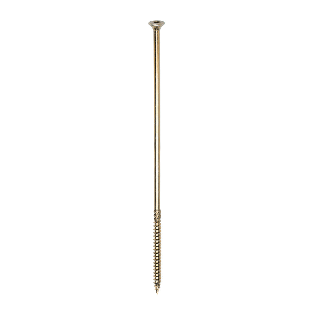 This is an image of Timco - C2 Clamp-Fix Screws - TX - Double Countersunk with Ribs - Twin-Cut - Yellow 8.0 x 275mm - (25 PCS Box) 80275C2C