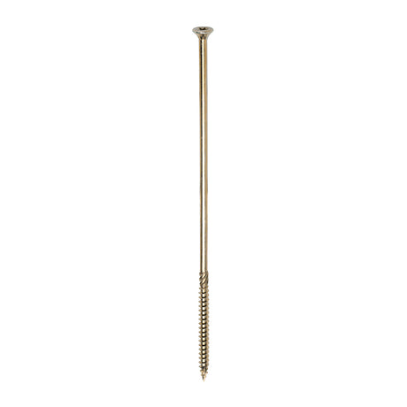 This is an image of Timco - C2 Clamp-Fix Screws - TX - Double Countersunk with Ribs - Twin-Cut - Yellow 8.0 x 275mm - (25 PCS Box) 80275C2C