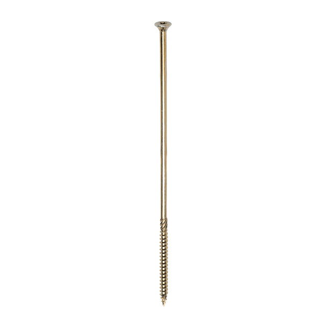 This is an image of Timco - C2 Clamp-Fix Screws - TX - Double Countersunk with Ribs - Twin-Cut - Yellow 8.0 x 275mm - (25 PCS Box) 80275C2C