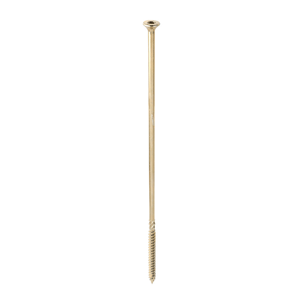 This is an image of Timco - C2 Clamp-Fix Screws - TX - Double Countersunk with Ribs - Twin-Cut - Yellow 8.0 x 300mm - (25 PCS Box) 80300C2C