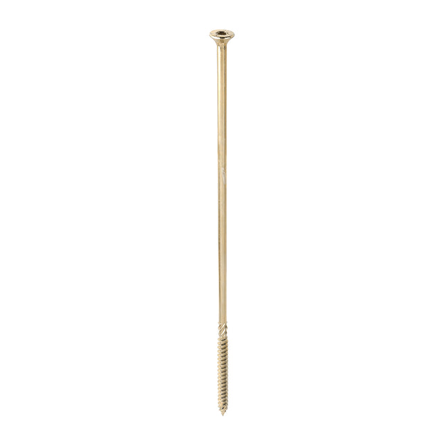 This is an image of Timco - C2 Clamp-Fix Screws - TX - Double Countersunk with Ribs - Twin-Cut - Yellow 8.0 x 300mm - (25 PCS Box) 80300C2C