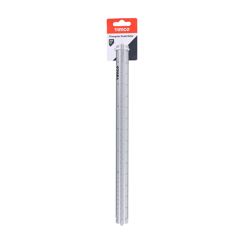 This is an image of Timco - Triangular Scale Ruler 300mm (1 Each Backing Card) 863468