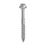This is an image of Timco - Hex Head Timber Screw - Silver 8.0 x 75mm - (10 PCS TIMbag) 875INI