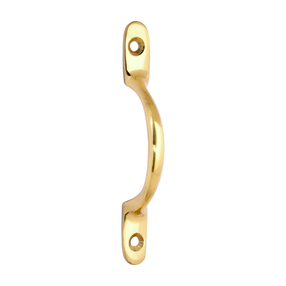 This is an image of Timco - Traditional Pattern Sash Pull Handle - Polished Brass 100mm (1 Each Bag) 949014