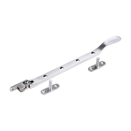 This is an image of Timco - Victorian Pattern Casement Stay - Satin Chrome 240mm (1 Each TIMpac) 949065P