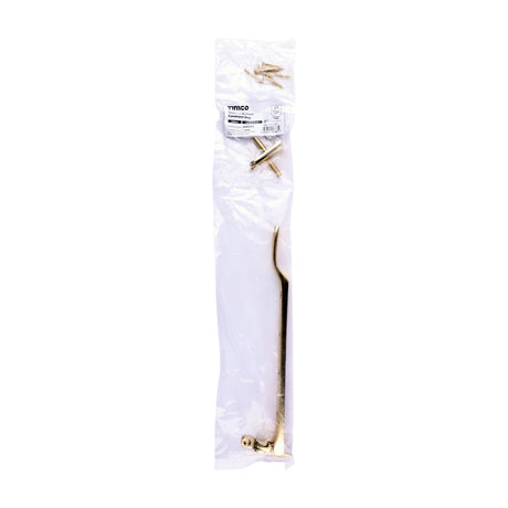 This is an image of Timco - Victorian Pattern Casement Stay - Polished Brass 240mm (1 Each Bag) 949355