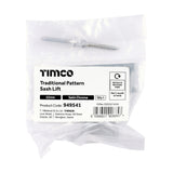This is an image of Timco - Traditional Pattern Sash Lift - Satin Chrome 52mm (1 Each Bag) 949541