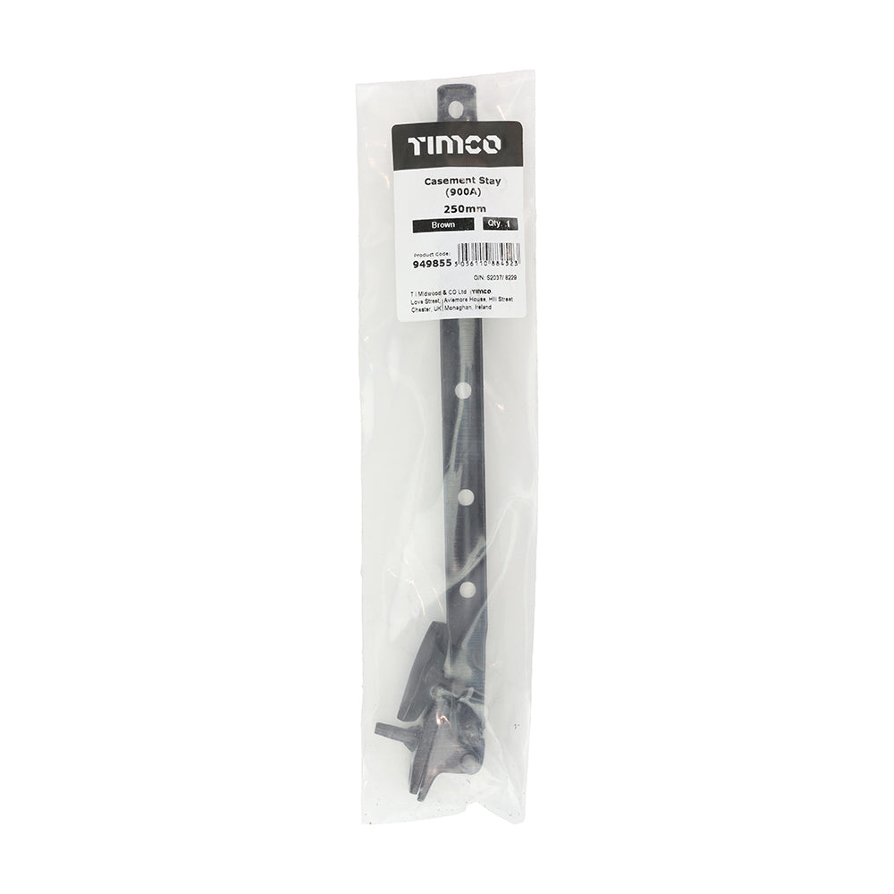 This is an image of Timco - Casement Stay (900A) - Brown 250mm (1 Each Bag) 949855