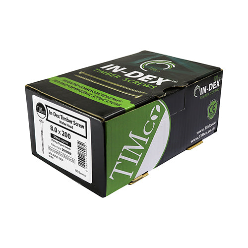 This is an image of Timco - Timber Frame Construction & Landscaping Screws - Wafer - Exterior - Green Organic 6.7 x 95mm - (50 PCS Box) 95INW